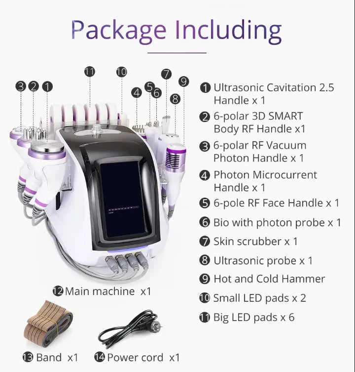 BEAUTE MORE 10 in 1 Cavitation Machine Cellulite Removal Radio Frequency Skin Lifting Beauty Equipment